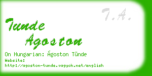 tunde agoston business card
